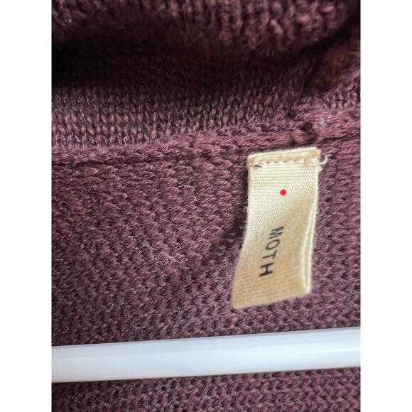 Anthropologie Moth Nevis Open Front Cardigan Sweater Medium Fringe Hem - Picture 3 of 10